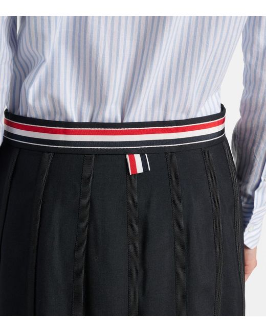 Mini-Jupe Asymetrique En Laine Melangee Thom Browne en coloris Black