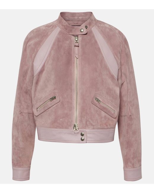 Tom Ford Pink Cropped Suede Jacket