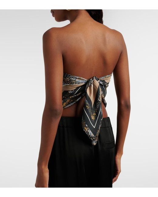 Christopher Esber Gray Snake-Print Silk Scarf