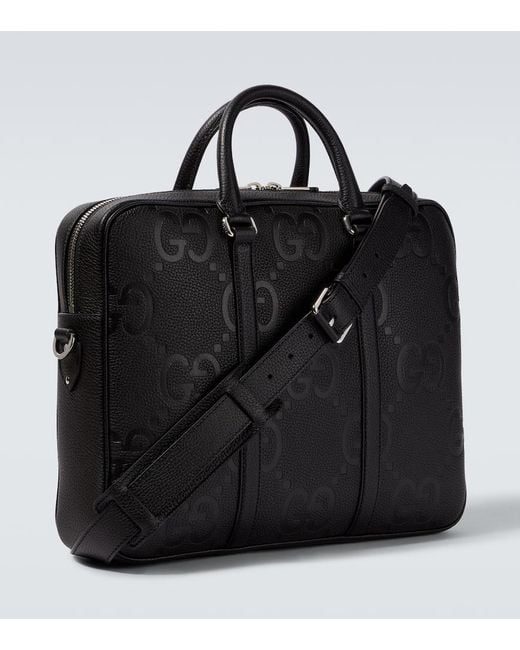 Gucci Black Jumbo Gg Leather Briefcase for men