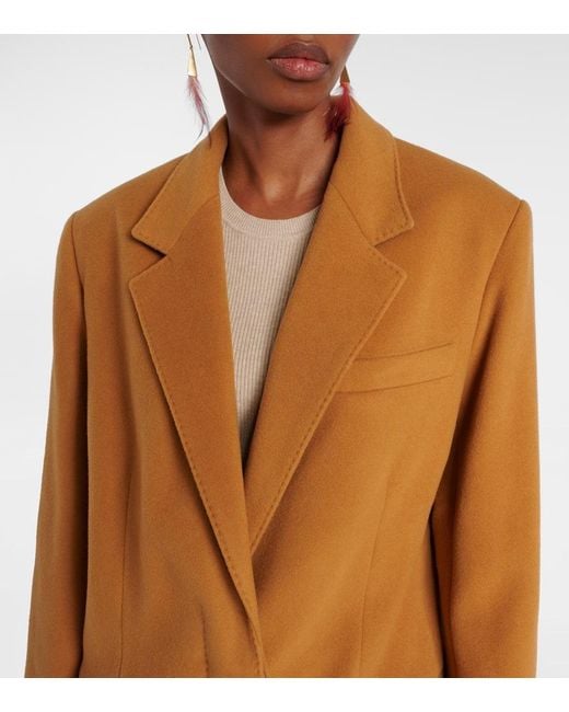 Isabel Marant Brown Mantel Ellenita Aus Einem Wollgemisch