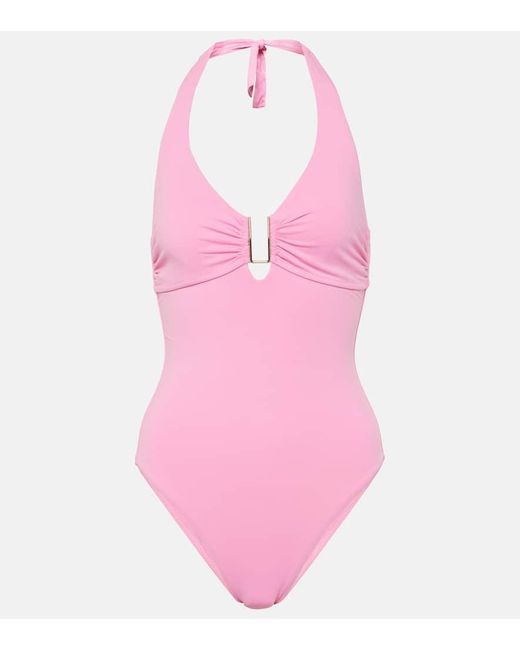 Melissa Odabash Pink Tampa Halterneck Swimsuit