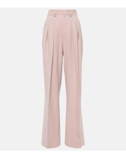 Victoria Beckham Pink High-rise Wide-leg Pants