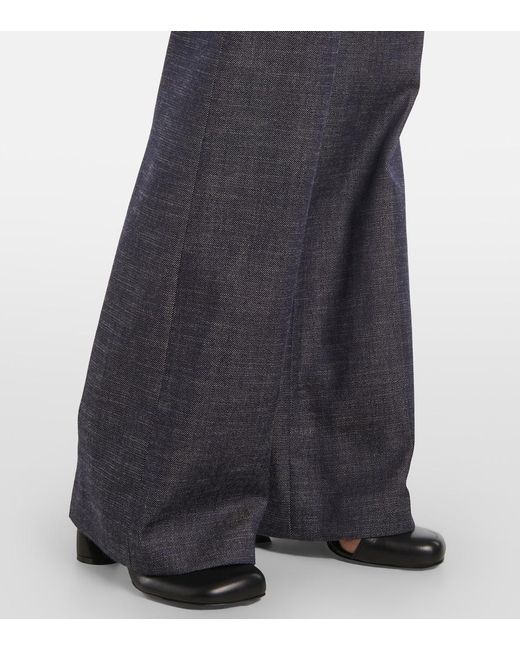 Joseph Blue Morissey Wool And Cotton Flared Pants