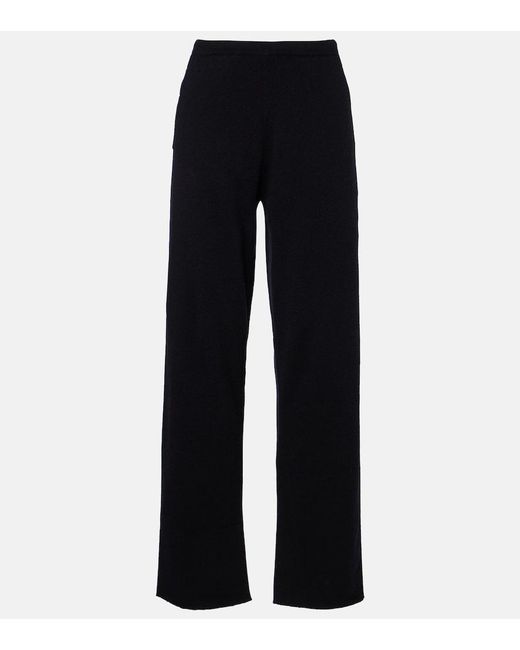 Extreme Cashmere Blue N°320 Rush Cashmere-Blend Wide-Leg Pants