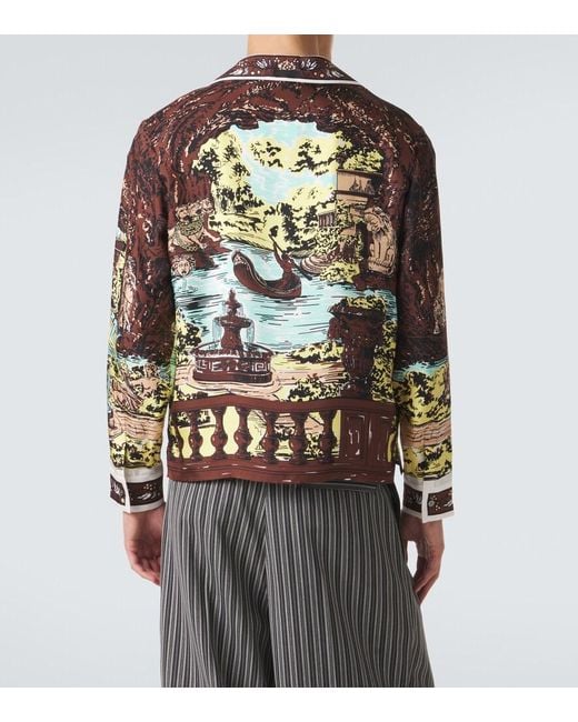 Versace Multicolor Printed Silk Shirt for men