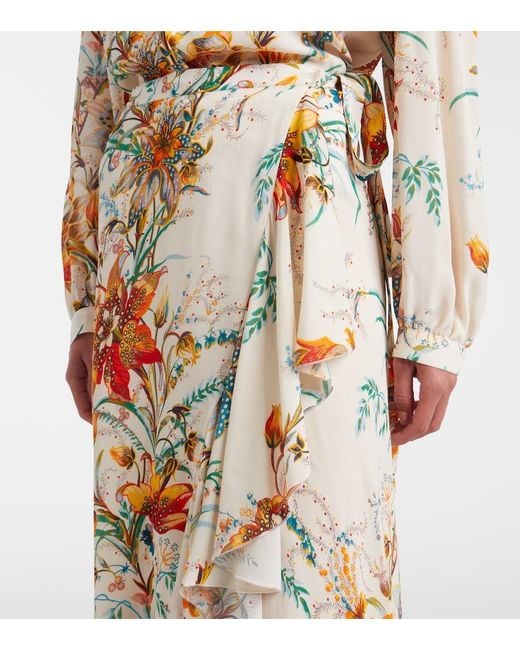 Etro White Floral Wrap Skirt