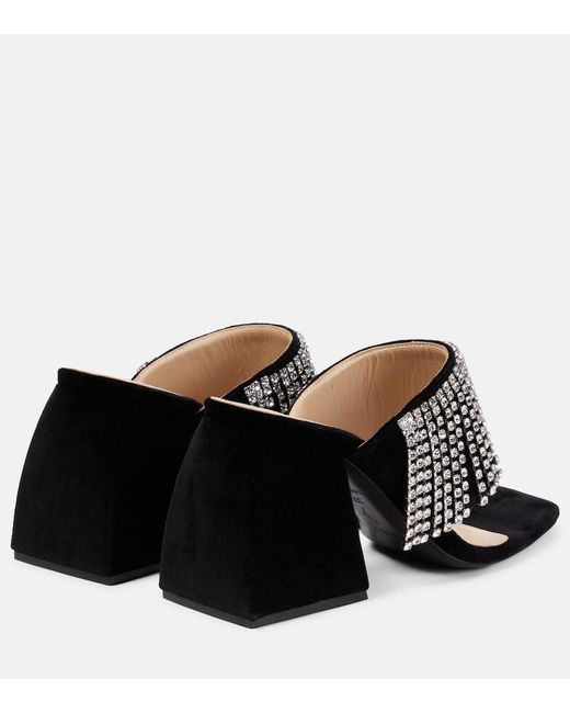 NODALETO Black Bulla Preston Velvet High Sandals