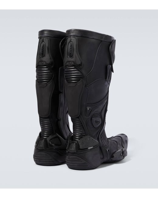 Balenciaga Black Biker Leather Boots for men