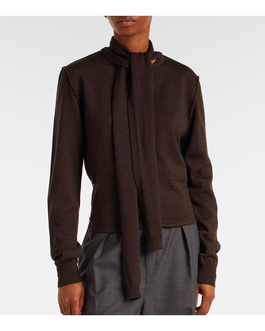 Lemaire Black Cardigan Aus Einem Wollgemisch