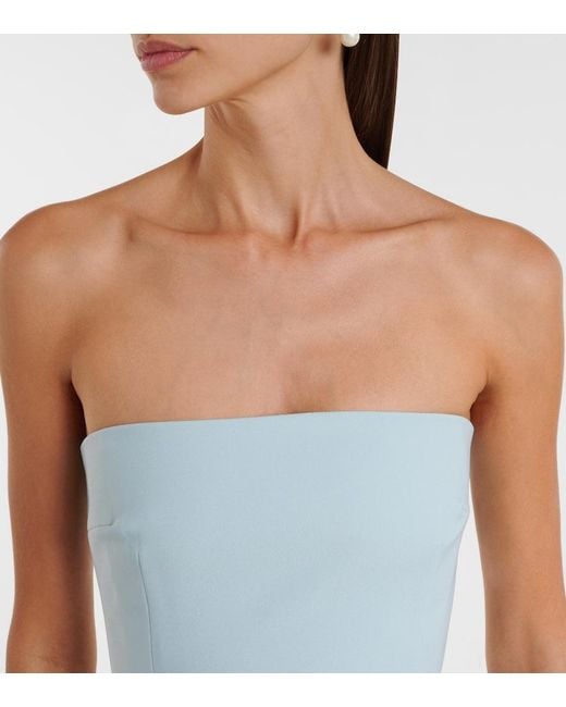 Solace London Blue Alessandra Strapless Gown