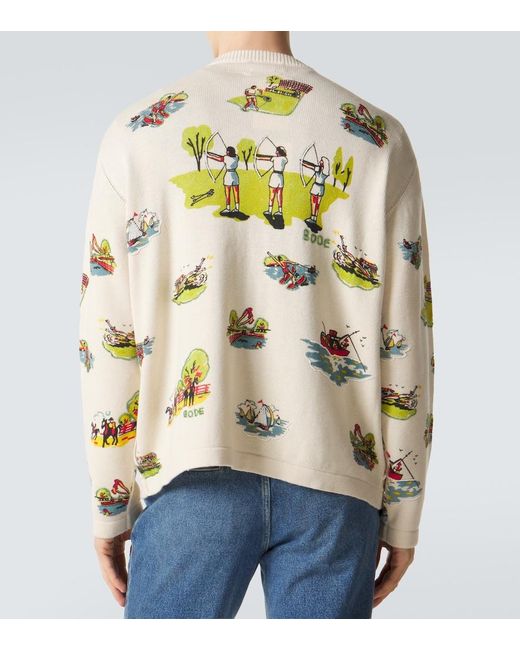 Bode Metallic Beaded Camp Wool And Cotton Cardigan for men