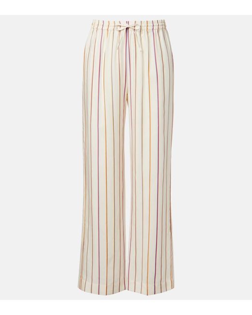 Asceno Natural Aria Striped Straight Pants