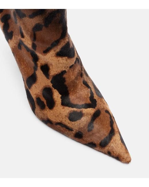 Christian Louboutin Brown Miss Z 100 Calf Hair Ankle Boots