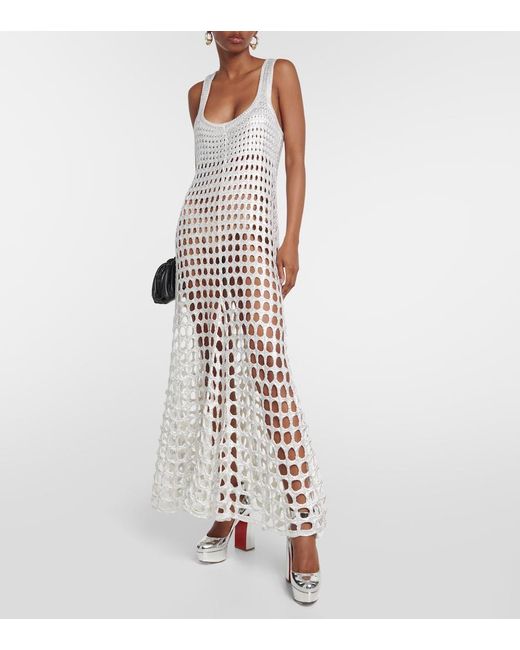 Christian Louboutin White Movidastrap Metallic Leather Pumps