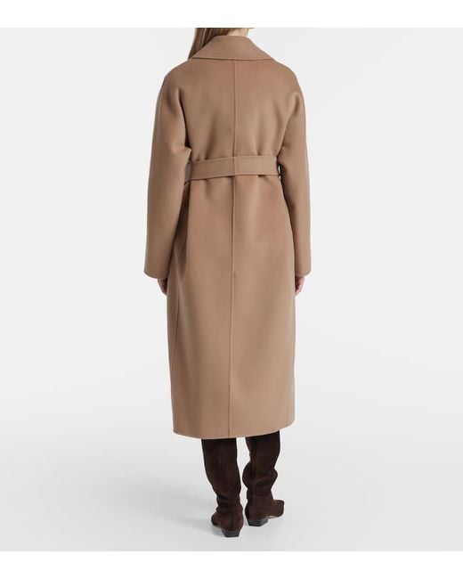 Max Mara Natural Paul Double-Breasted Virgin Wool Coat