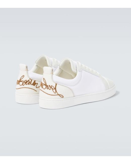 Christian Louboutin White Fun Louis Junior Leather Sneakers for men