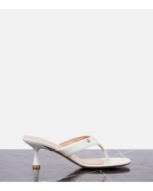 Gianvito Rossi White Ascent 55 Leather Mules
