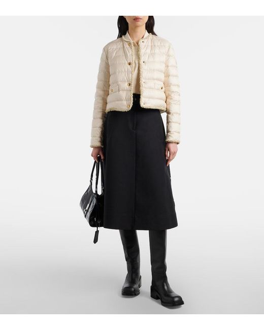 Moncler Natural Fleurs Quilted Down Jacket