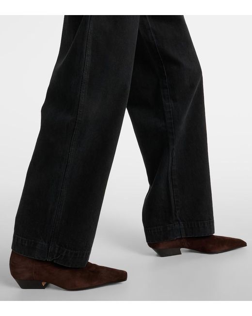 Khaite Blue Hewitt High-Rise Straight Jeans