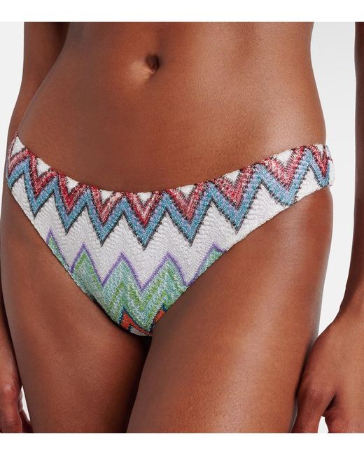 Missoni White Zigzag Lame Bikini