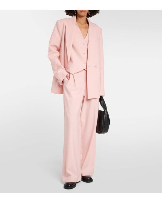 Sir. The Label Pink Dario Mid-rise Wide-leg Pants
