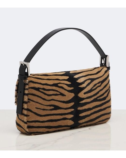 Fendi Metallic Baguette 26424 Calf Hair Shoulder Bag