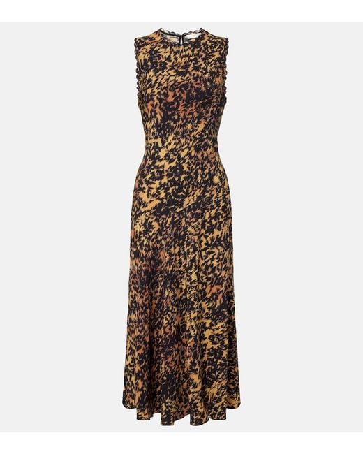 Ulla Johnson Yellow Clea Printed Midi Dress