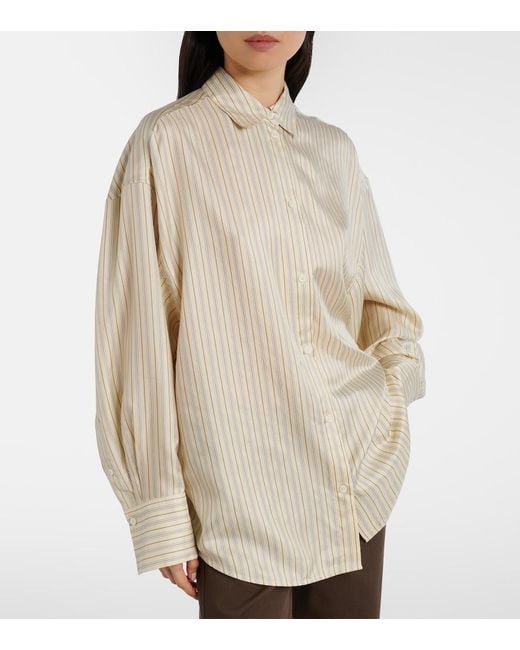 Totême  White Striped Silk Shirt