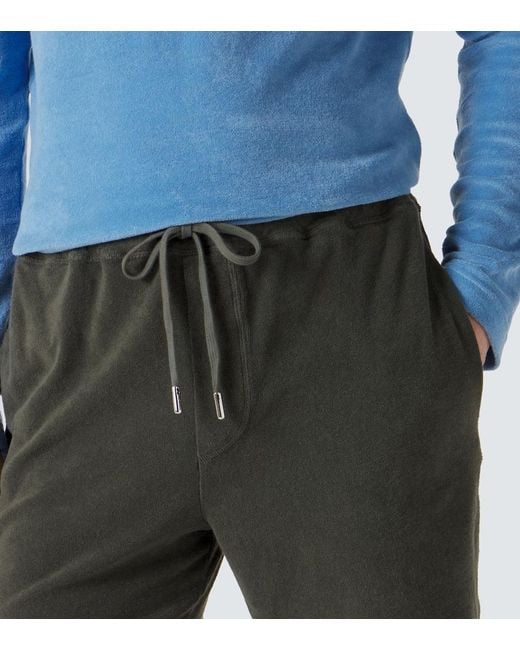 Fedeli Green Cotton Terry Shorts for men