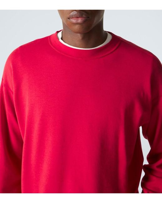 Auralee Sweatshirt Aus Baumwolle, Wolle Und Seide in Red für Herren