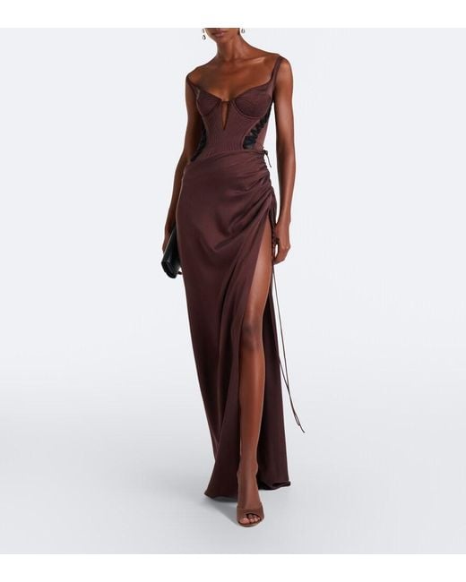 Maria Lucia Hohan Purple Ruched Corset Gown