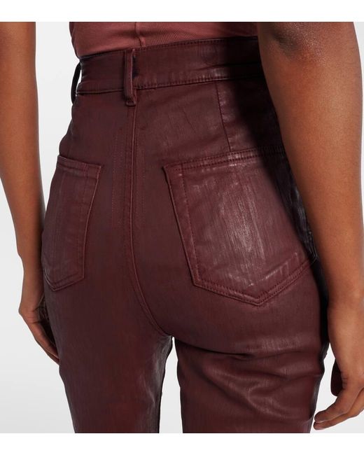 Rick Owens Purple Bolan High-Rise Bootcut Jeans