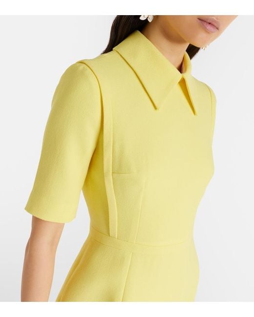 Emilia Wickstead Yellow Valletta Wool Crepe Midi Dress