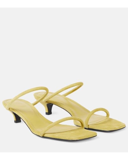 Totême Yellow Off- 'The Minimalist' Heeled Sandals