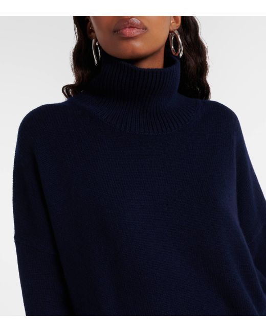 Lisa Yang Blue Heidi Turtleneck Cashmere Sweater