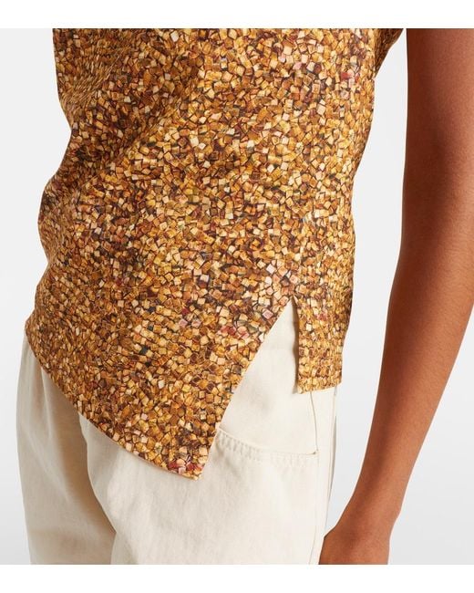 Isabel Marant Yellow Sebani Asymmetric Cotton T-Shirt