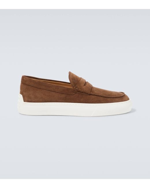 Tod's Brown Suede Loafers for men