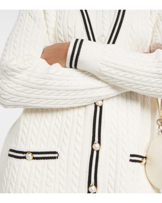 Alessandra Rich Natural Oversize-Cardigan aus Baumwolle