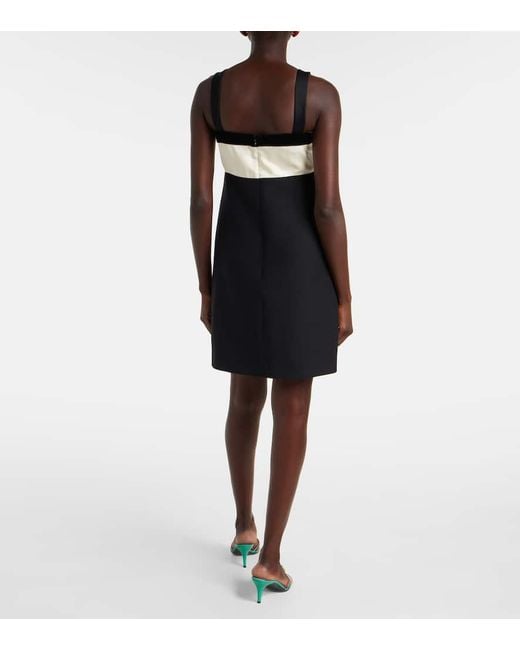 Valentino Black Crepe Couture Embroidered Minidress