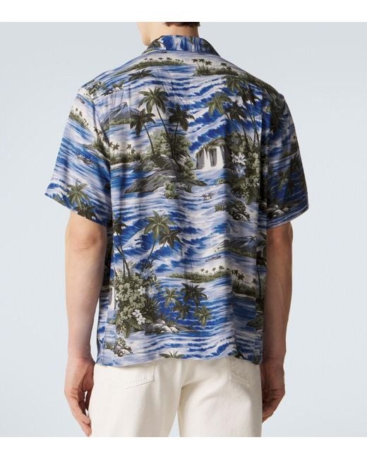 RRL Blue Printed Shirt for men