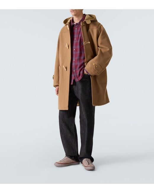 Visvim Brown Commodore Wool And Linen Duffel Coat for men