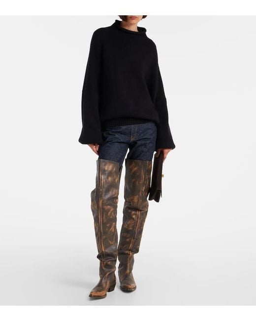 Khaite Brown Overknee-Stiefel Clive 35 Aus Leder