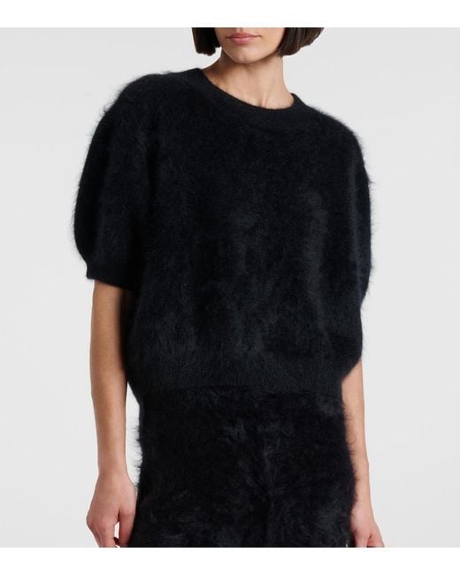 Lisa Yang Black Juniper Brushed Cashmere Top