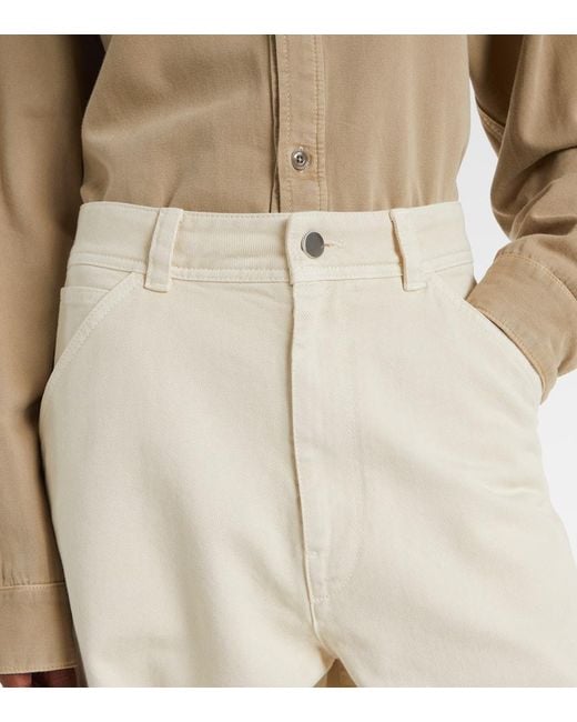 Lemaire White High-Rise Wide-Leg Jeans