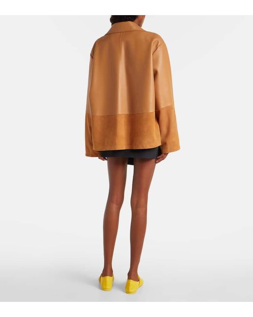Loewe Brown Pyjama Leather And Suede Jacket