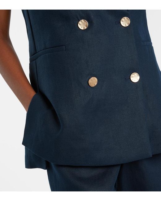 Max Mara Blue Bird Linen Vest