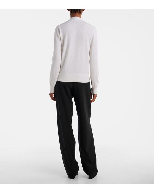 Jardin Des Orangers White Tie-Neck Wool And Cashmere Sweater