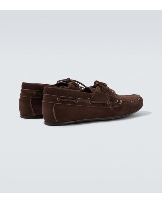 Manolo Blahnik Brown Marino Suede Loafers for men