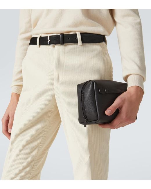 Loro Piana Kosmetiketui Extra Medium Aus Leder in Black für Herren